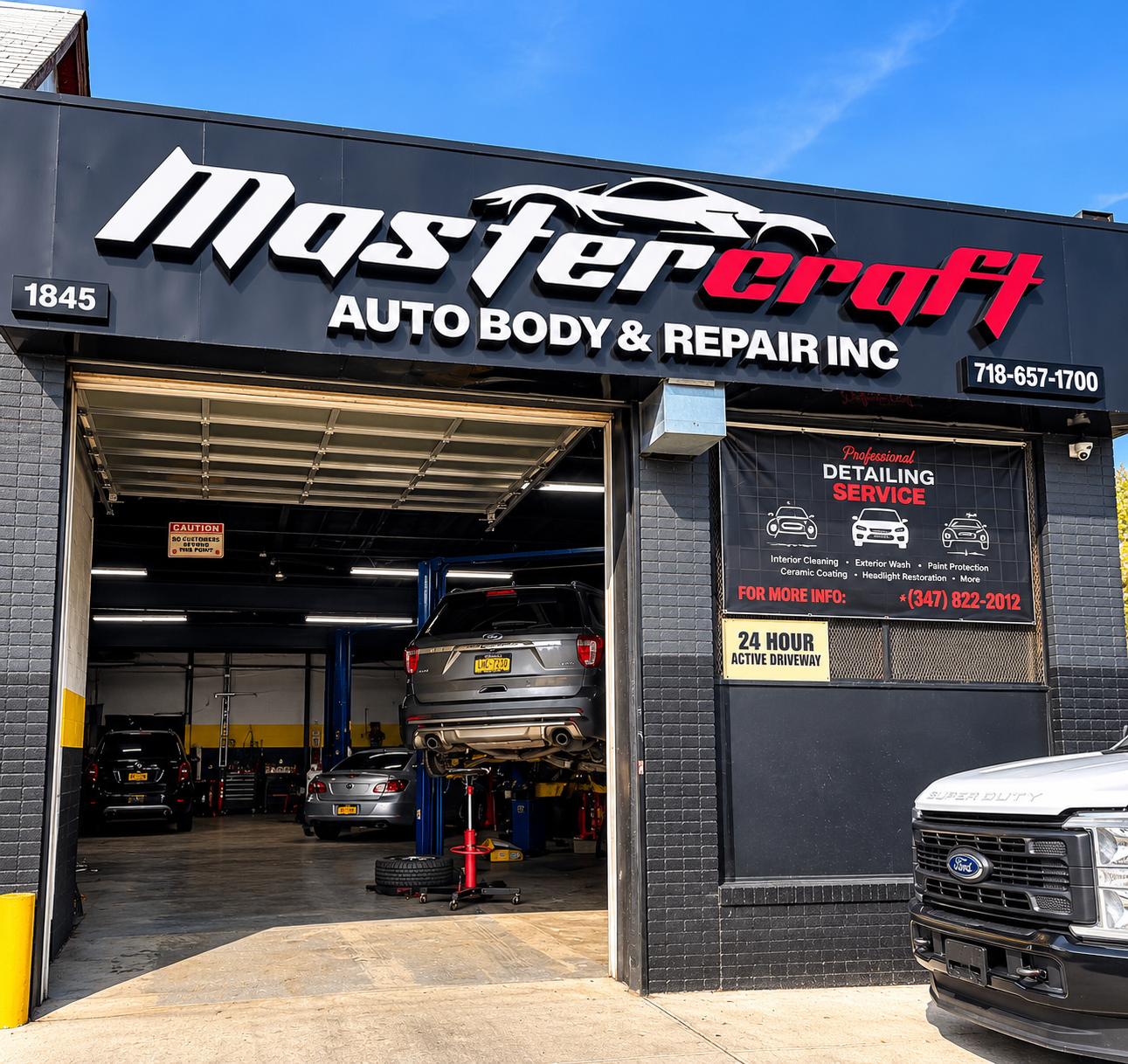 Mastercraft Auto Body & Repair shop front in Jamaica, New York